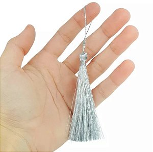 100 Pingentes De Seda Tassel - 7.0 Cm COR:PRATA