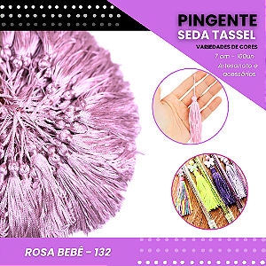 100 Pingentes De Seda Tassel - 7.0 Cm COR:ROSA-BEBE-132