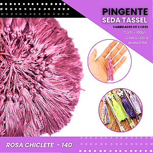 100 Pingentes De Seda Tassel - 7.0 Cm COR:ROSA-CHICLETE-140