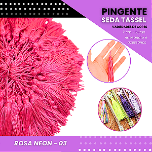 100 Pingentes De Seda Tassel - 7.0 Cm COR:ROSA-NEON-03