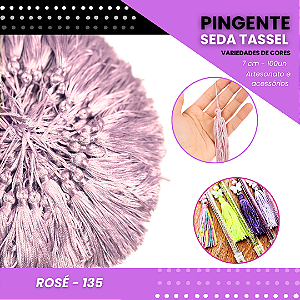100 Pingentes De Seda Tassel - 7.0 Cm COR:ROSE-135
