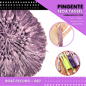 100 Pingentes De Seda Tassel - 7.0 Cm COR:ROSE-ESCURO-082