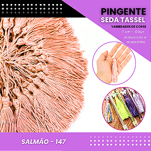 100 Pingentes De Seda Tassel - 7.0 Cm COR:SALMÃO-147