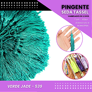 100 Pingentes De Seda Tassel - 7.0 Cm cor: VERDE-JADE-539