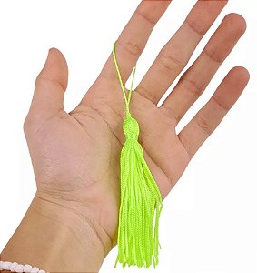 100 Pingentes De Seda Tassel - 7.0 Cm COR VERDE-NEON-02