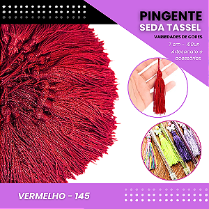 100 Pingentes De Seda Tassel - 7.0 Cm COR:VERMELHO-145