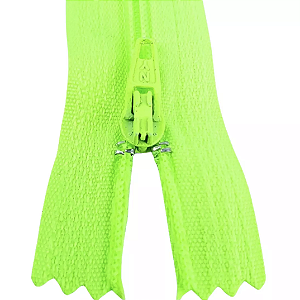 Ziper Comum Nylon Fino - 15cm - Nº3 - Pct C/100 Unidades COR:VERDE-NEON-02