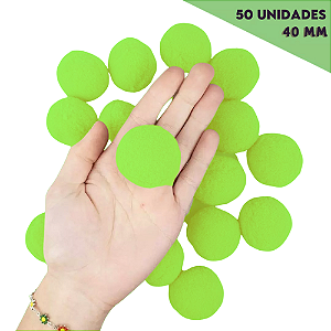 Pom Pom Fofinho Solto - 40mm - Pct C/ 50 Unid. COR: VERDE-NEON-02