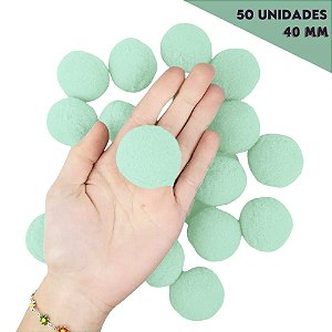 Pom Pom Fofinho Solto - 40mm - Pct C/ 50 Unid. COR: VERDE-BEBE-238