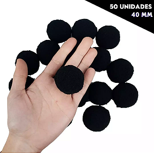 Pom Pom Fofinho Solto - 40mm - Pct C/ 50 Unid. COR: PRETO-310