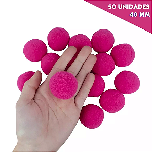 Pom Pom Fofinho Solto - 40mm - Pct C/ 50 Unid. COR: PINK-312