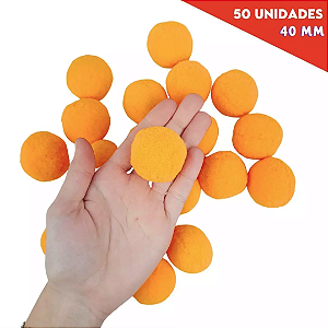 Pom Pom Fofinho Solto - 40mm - Pct C/ 50 Unid. COR: LARANJA-523