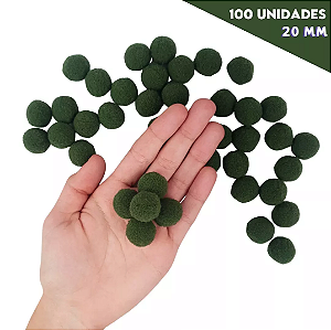 Pom-Pom Fofinho Solto - 20mm - Pct C/ 100 Unid. COR: VERDE-MUSGO-260