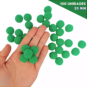 Pom-Pom Fofinho Solto - 20mm - Pct C/ 100 Unid. COR: VERDE-BANDEIRA-540