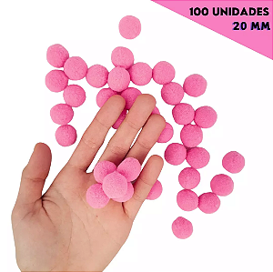 Pom-Pom Fofinho Solto - 20mm - Pct C/ 100 Unid. COR: ROSA-CHICLETE-140