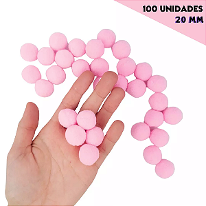 Pom-Pom Fofinho Solto - 20mm - Pct C/ 100 Unid. COR: ROSA-BEBE-132