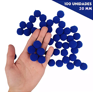 Pom-Pom Fofinho Solto - 20mm - Pct C/ 100 Unid. COR: AZUL-ROYAL-207