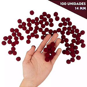 Pom Pom Fofinho Solto - 14mm - Pct C/ 100 Unid. COR: VINHO-CLARO-520