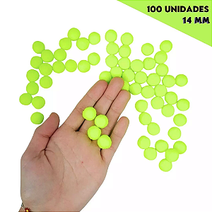Pom Pom Fofinho Solto - 14mm - Pct C/ 100 Unid. COR: VERDE-NEON-02