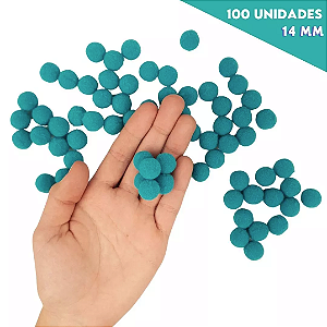 Pom Pom Fofinho Solto - 14mm - Pct C/ 100 Unid. COR: VERDE-JADE-539