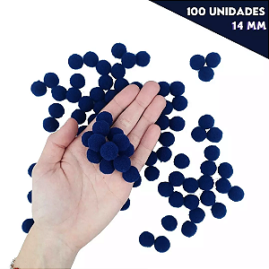 Pom Pom Fofinho Solto - 14mm - Pct C/ 100 Unid. COR: MARINHO-318
