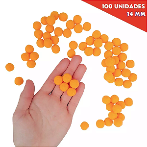 Pom Pom Fofinho Solto - 14mm - Pct C/ 100 Unid. COR: LARANJA-523