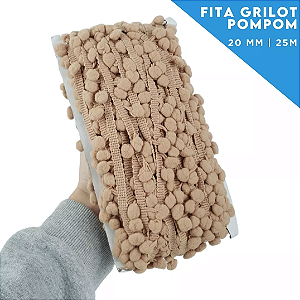 Fita Grelot Pom-Pom Em Metro - 20mm - Rolo C/ 25 Mts COR: CARAMELO-267