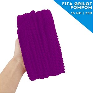 Fita Grelot Pom-Pom Em Metro - 10mm - Rolo C/ 25 Mts COR: FUCSIA-06