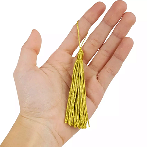 50 Pingentes De Seda Tassel - 7.0 Cm COR:MOSTARDA-CLARO-130