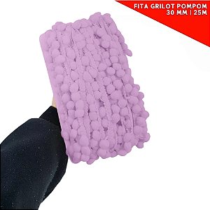 Fita Grelot Pom-Pom Em Metro - 30mm - Rolo C/ 25 Mts. COR: ROSE-ESCURO-082