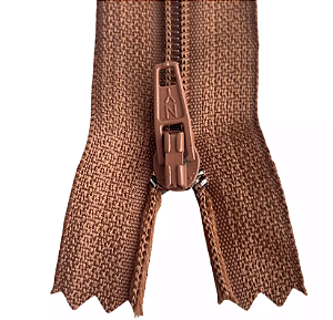 10 Ziper Comum Nylon Fino - 20cm - Nº3 - COR:FERRUGEM-809