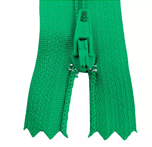 10 Ziper Comum Nylon Fino - 15cm - Nº3 - COR:VERDE-BANDEIRA-540