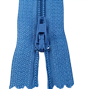 10 Ziper Comum Nylon Fino - 15cm - Nº3 - COR:AZUL-HORTENCIA-182