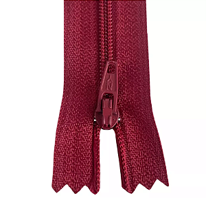 10 Ziper Comum Nylon Fino - 12cm - Nº3 - COR:VINHO-CLARO-520