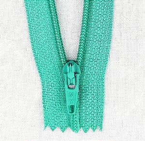 10 Ziper Comum Nylon Fino - 12cm - Nº3 - COR:VERDE-JADE-539