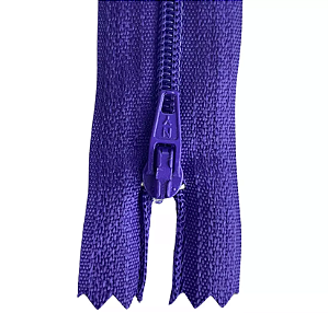 10 Ziper Comum Nylon Fino - 10cm - Nº3 - COR:ROXO-218