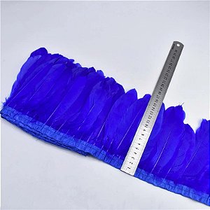 Franja Pena de Ganso em Metro - Rolo C/ 2 Mts Tam:17-18cm COR: AZUL-ROYAL