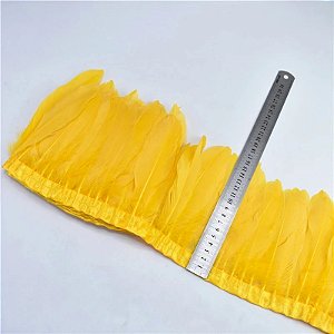 Franja Pena de Ganso em Metro - Rolo C/ 2 Mts Tam:17-18cm COR: AMARELO-OURO