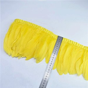 Franja Pena de Ganso em Metro - Rolo C/ 2 Mts Tam:17-18cm COR: AMARELO-CANARIO