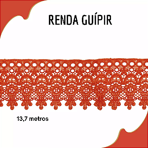 Renda Guipir CHL-586 9.0 Cm -  Rolo C/13.7 Metros Cor:Laranja