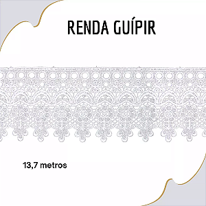 Renda Guipir CHL-586 9.0 Cm -  Rolo C/13.7 Metros Cor:Branco