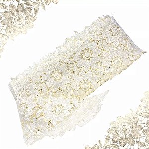Renda Guipir CHL-573 Entremeio 12.0 Cm -  Rolo C/13.7 Metros Cor:Natural