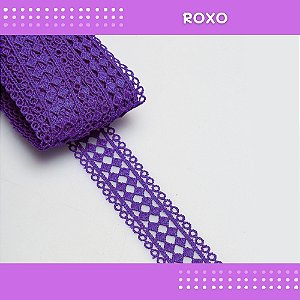 Renda Guipir CHL-469 3.5 Cm -  Rolo C/13.7 Mts COR:ROXO-218