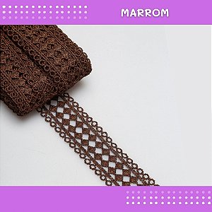 Renda Guipir CHL-469 3.5 Cm -  Rolo C/13.7 Mts COR:MARROM-290