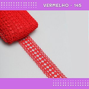 Renda Guipir CHL-469 3.5 Cm -  Rolo C/13.7 Mts COR:VERMELHO-145