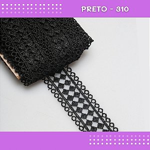 Renda Guipir CHL-469 3.5 Cm -  Rolo C/13.7 Mts COR:PRETO-310