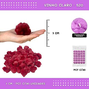 Pom Pom Pelucia - 70mm - Pct C/30 Unid. COR: VINHO-520