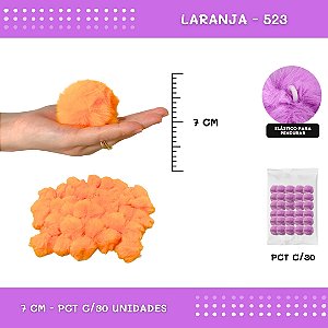 Pom Pom Pelucia - 70mm - Pct C/30 Unid. COR: LARANJA-523
