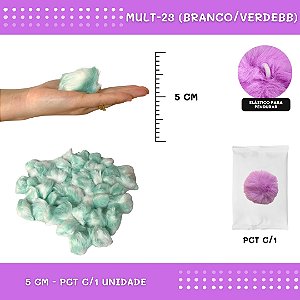 Pom Pom Pelucia - 50mm - Unidade COR: MULT-23 (BRANCO/VERDEBB)