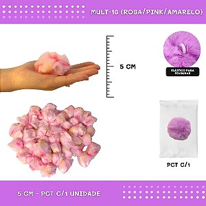 Pom Pom Pelucia - 50mm - Unidade COR: MULT-16 (ROSA/PINK/AMARELO)